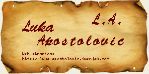 Luka Apostolović vizit kartica